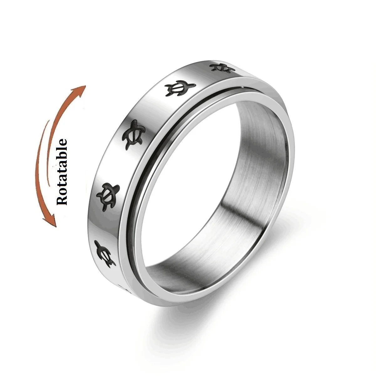 Freely Spinning Fidget Rings with engraved design
