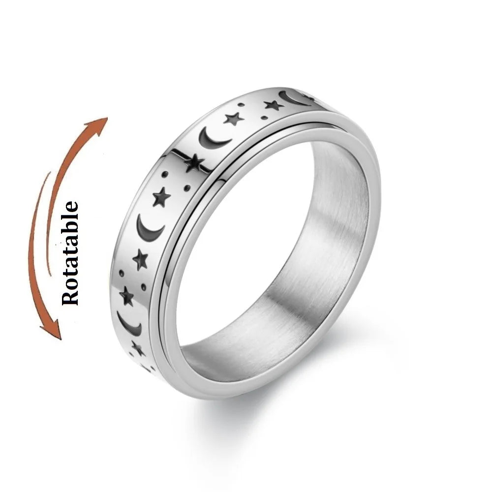 Celestial Stainless Steel Fidget Ring