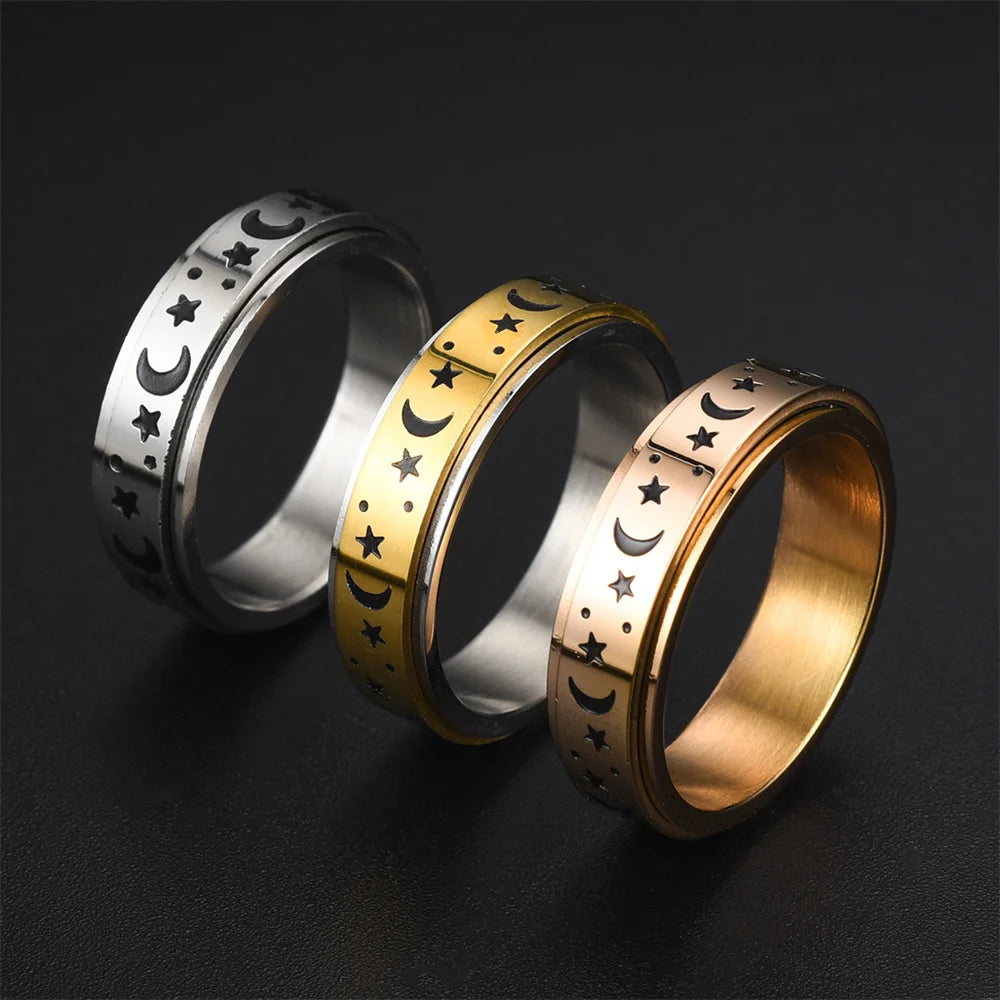 Celestial Stainless Steel Fidget Ring